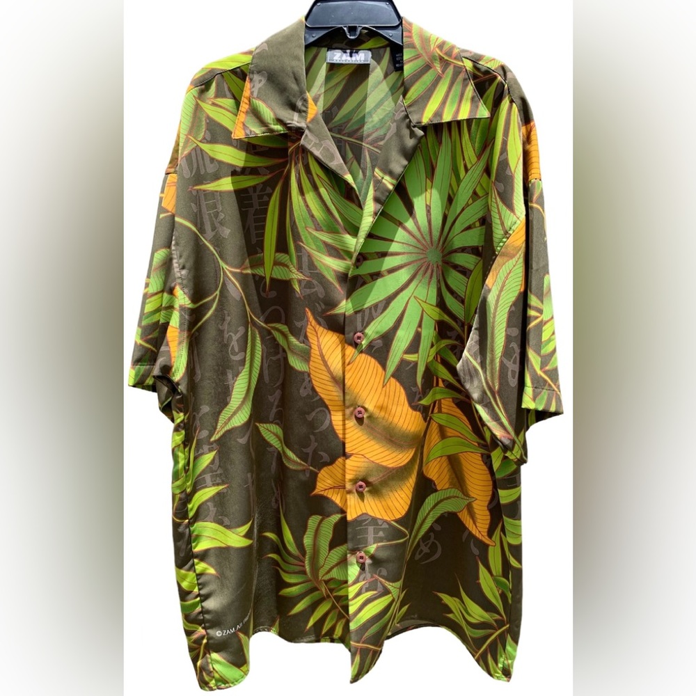 Vintage ZAM COLLECTION Hawaiian Tropical Beach Cabana 90s Shirt Size M